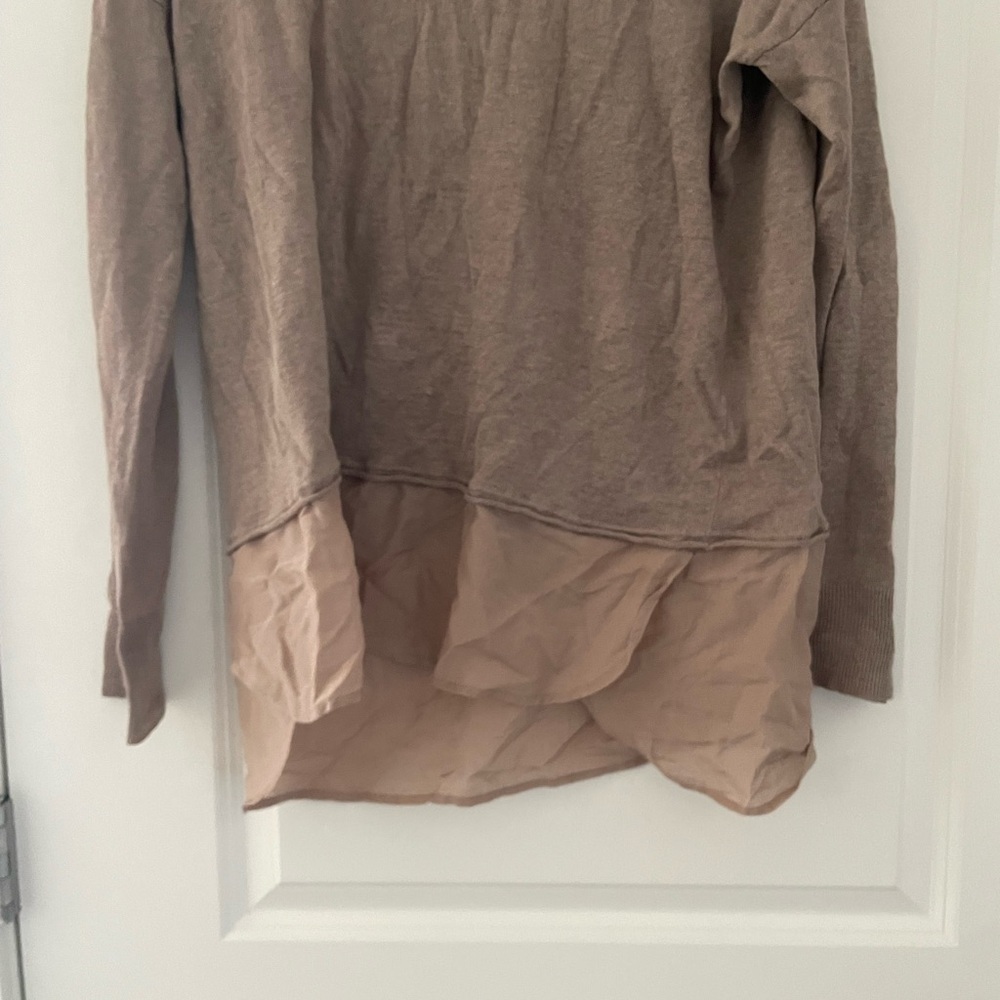 Poetry Linen Silk Lagenlook Layered Sweater Top Neutral Minimalist 10 — image 6 of 7